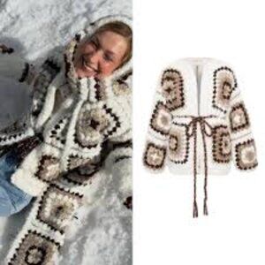 NWT My Beach Side Madison Alpaca Wool Hand Knit Cardigan - Sz Small - MSRP $485